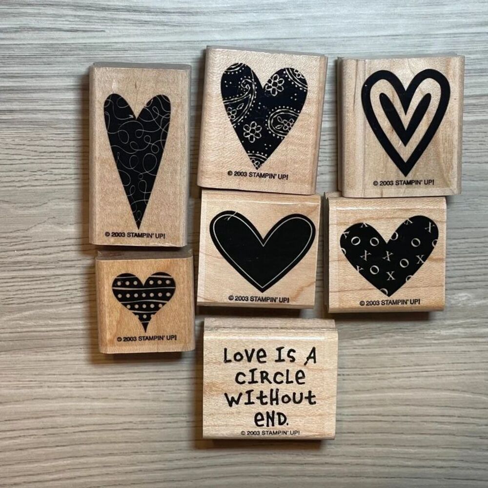 Stampin' Up! Vintage Heart Rubber Mounted Stamps - 7 Pieces